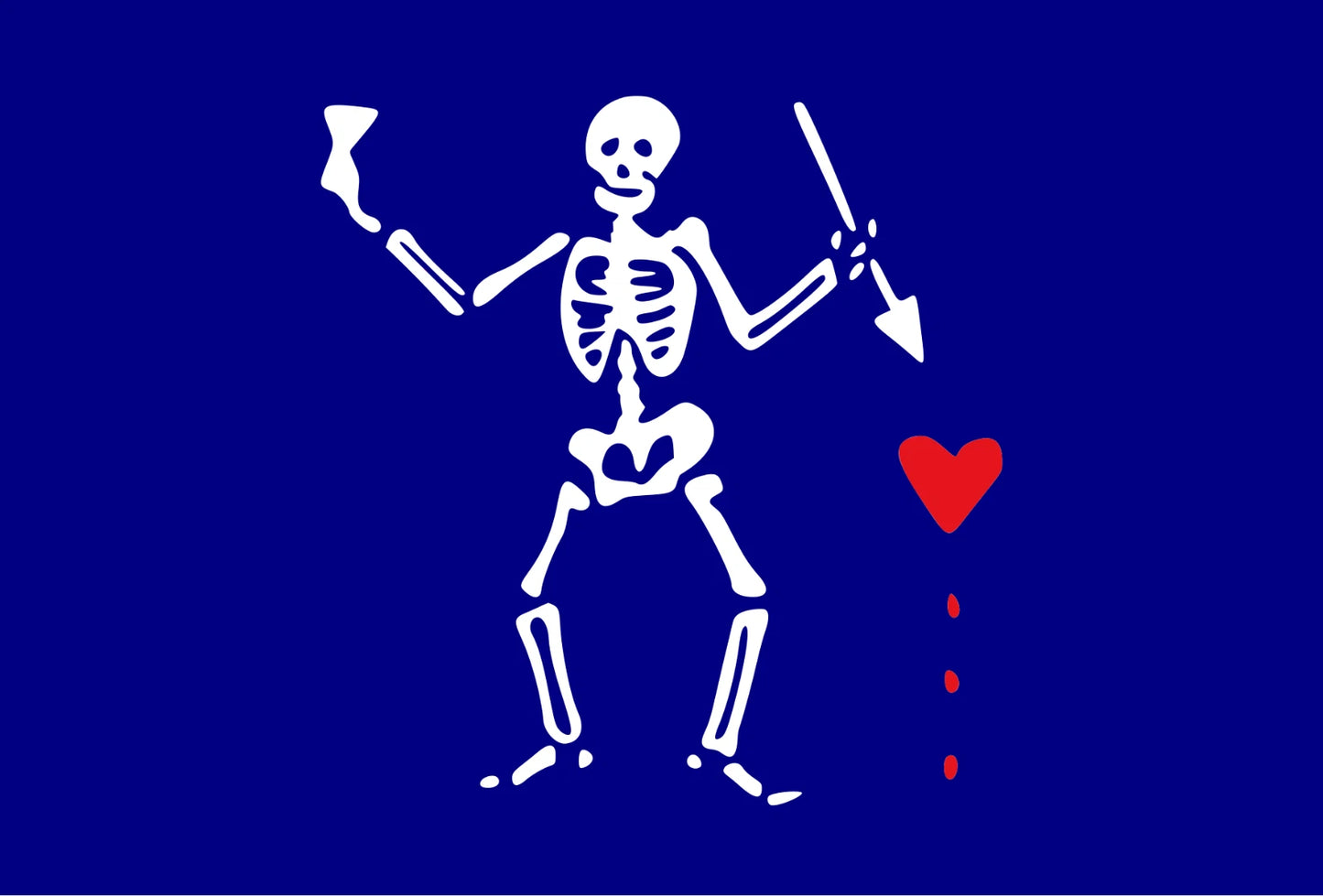 Charles Harris Blue Old Roger Pirate Flag