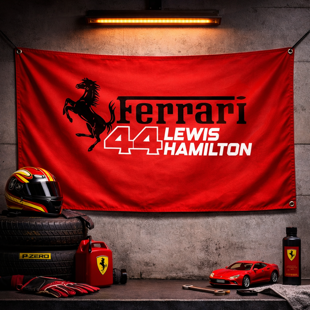 Lewis Hamilton Ferrari 44 Flag