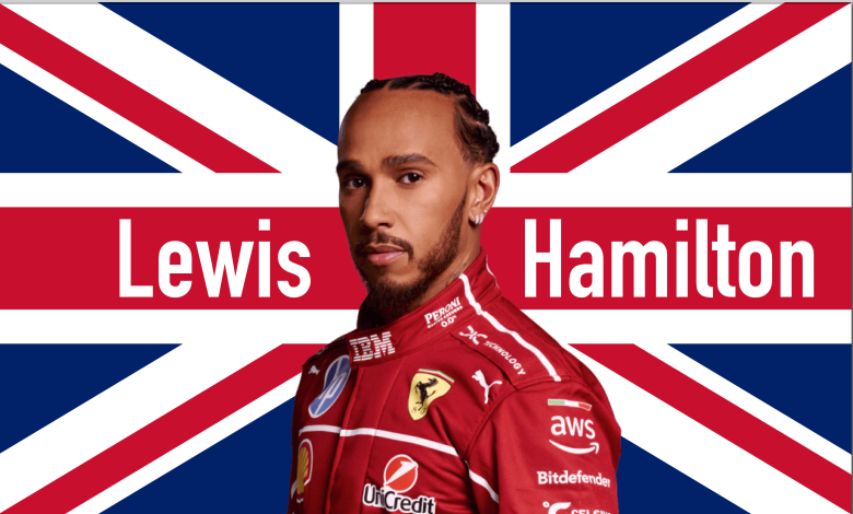 Drapeau Lewis Hamilton Ferrari F1