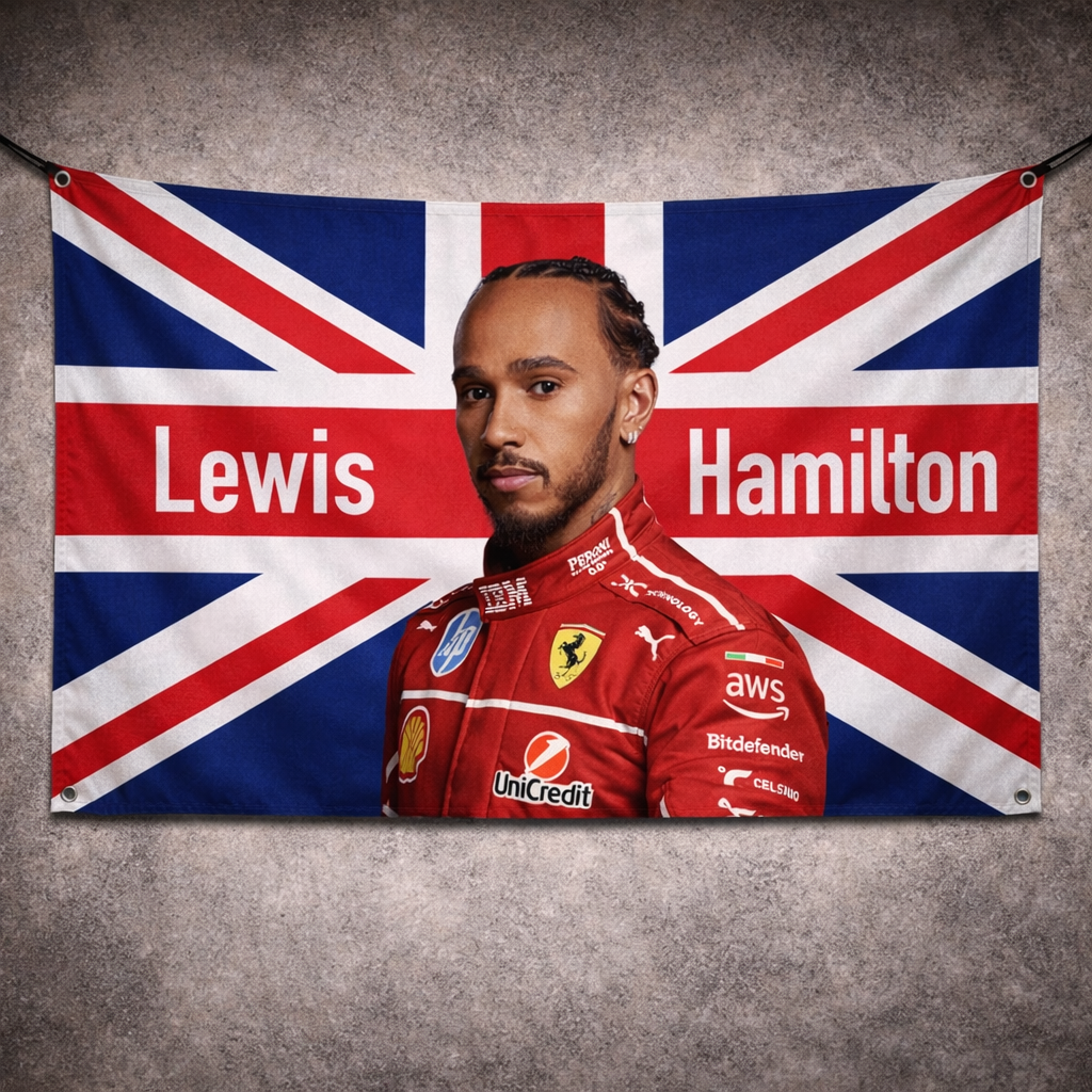 Lewis Hamilton Ferrari F1 Flag