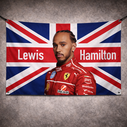 Lewis Hamilton Ferrari F1 Flag