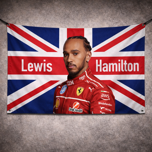Lewis Hamilton Ferrari F1 Flag