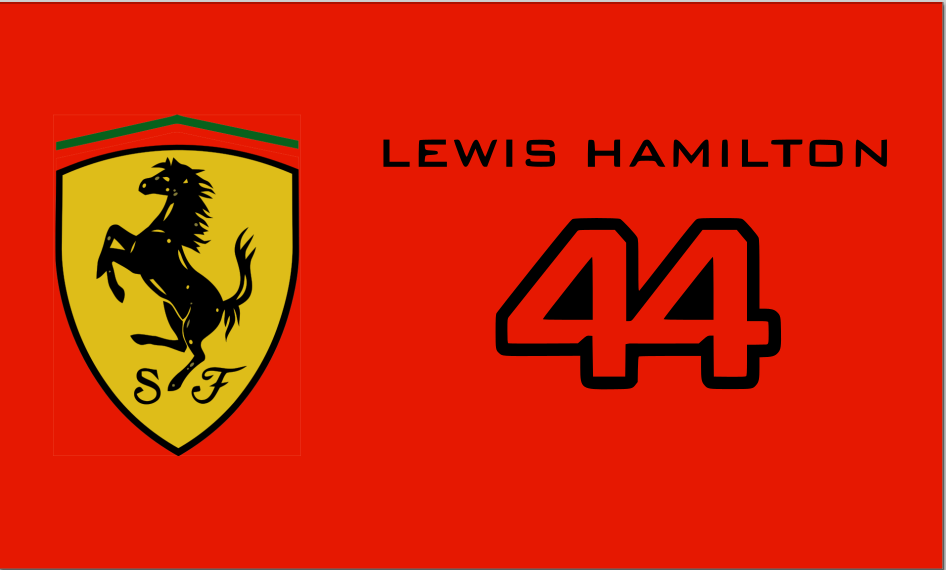 Drapeau Ferrari Lewis Hamilton F1