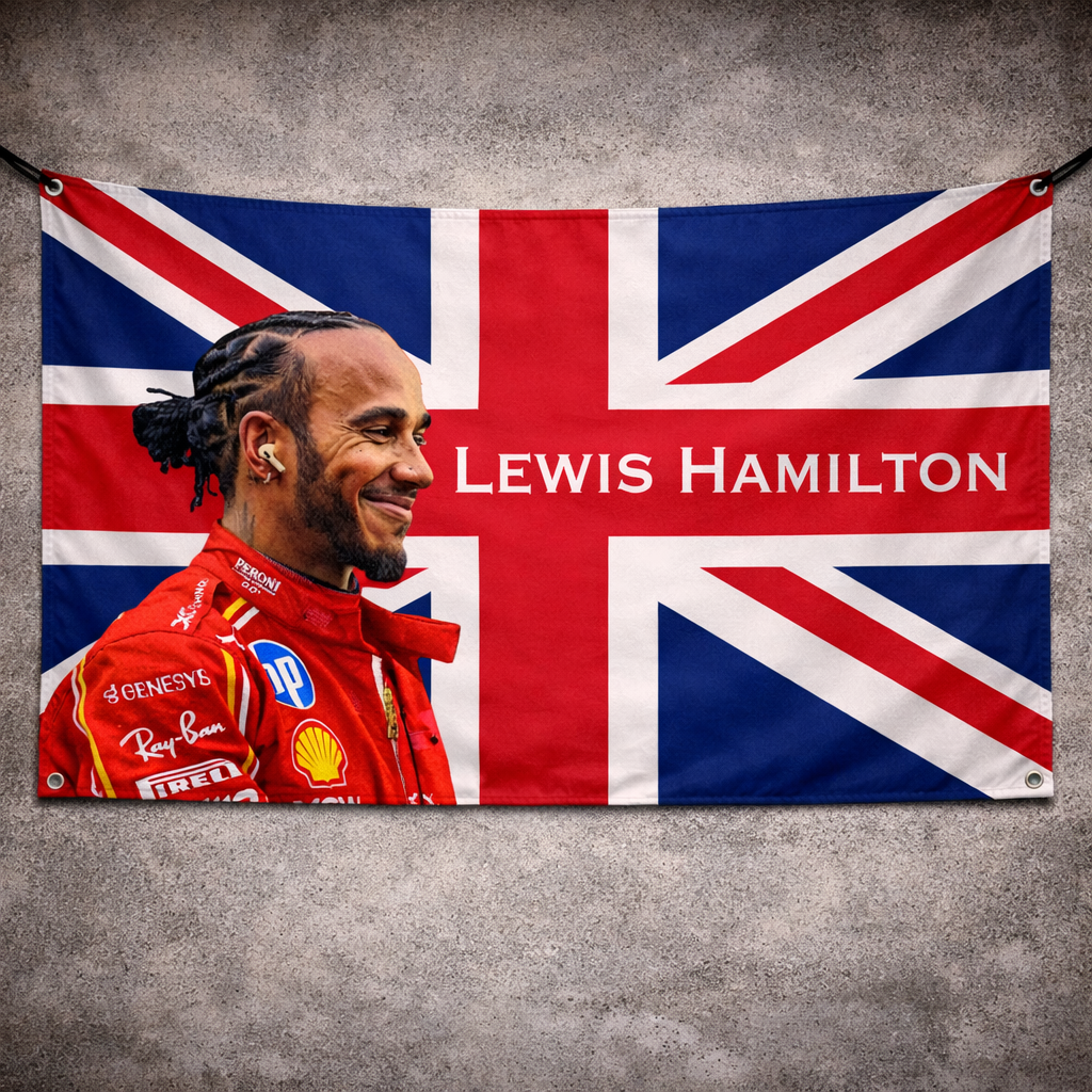 Lewis Hamilton Ferrari F1 Flag