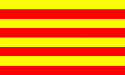 Richard Sawkins Red-Yellow Striped Pirate Flag