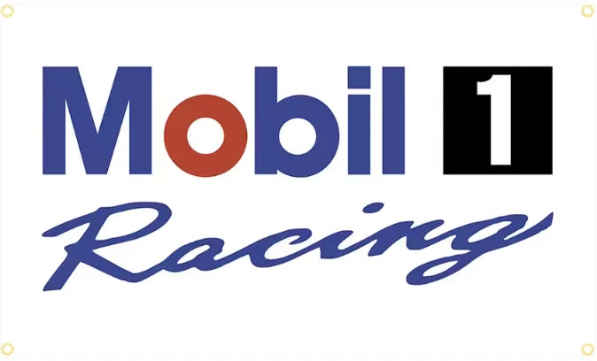 Mobil Flags Mobil 1 Racing Oil Flag – Motorsport Wall Banner for Garage, Workshop ...