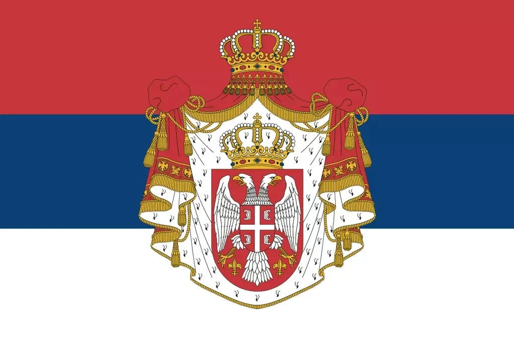Serbia Royal Coat of Arms Flag (1882–1918)