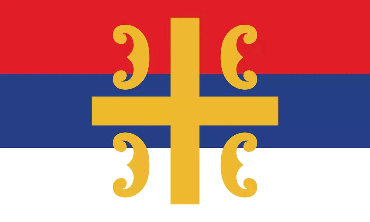 Drapeau à la croix serbe