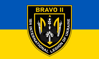 Ukraine International Legion Bravo Two Flag
